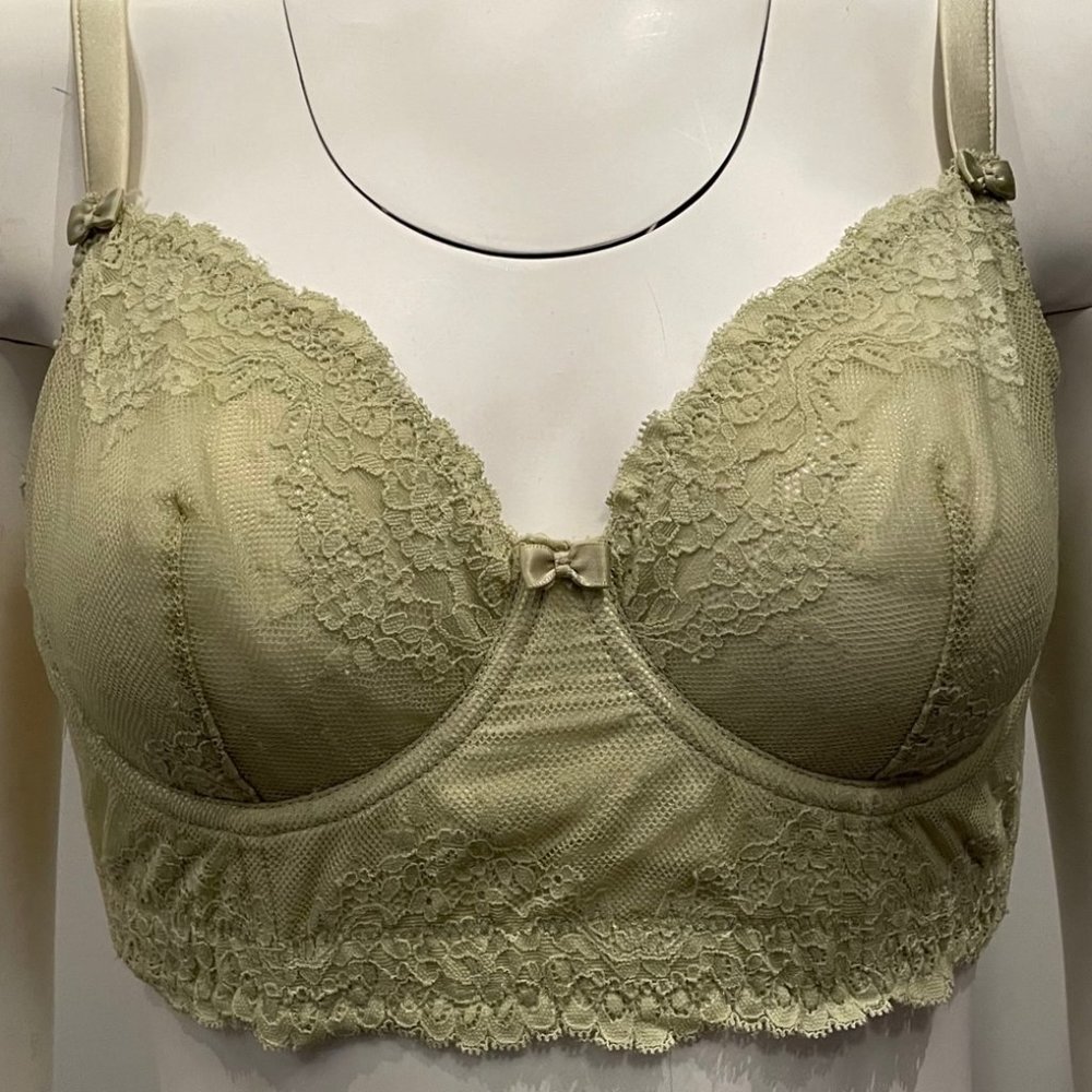 BNWT Mimi Holiday Finch Longline Bra Pistachio Green 34E